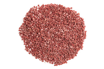 Currant seeds for sowing on a white isolated background from the top