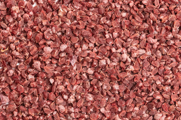 Red dried seeds close-up, texture