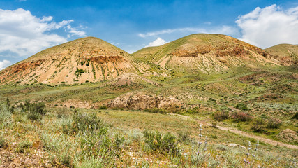 A beautiful spring day in the mountains. A stunning landscape of the mountains of Armenia.