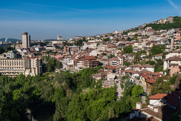 Fototapeta na wymiar Panorama of Veliko Tarnovo old town, Bulgaria.