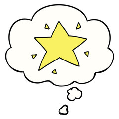 cartoon star and thought bubble