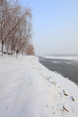 river natural scenery in winter
