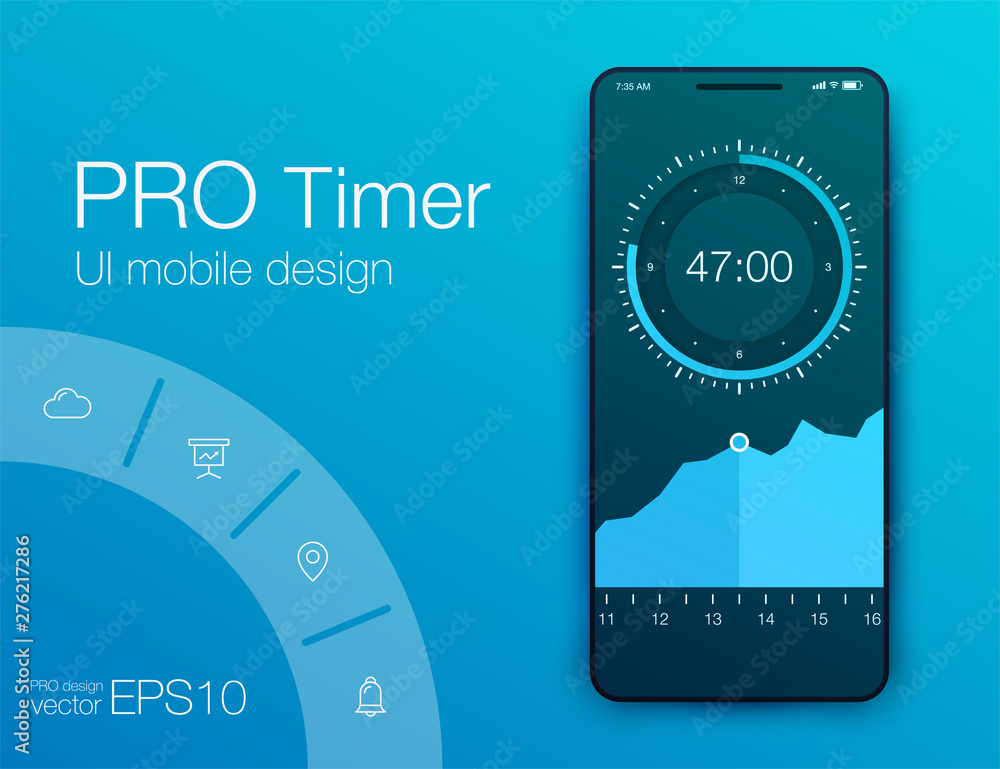 Poster fitness app. ui ux design. ui design concept with web elements
