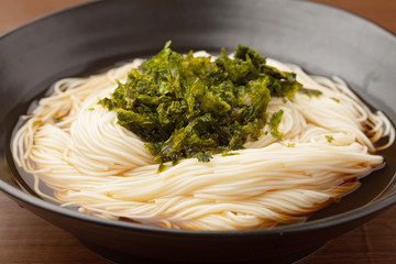 アオサのぶっかけそうめん