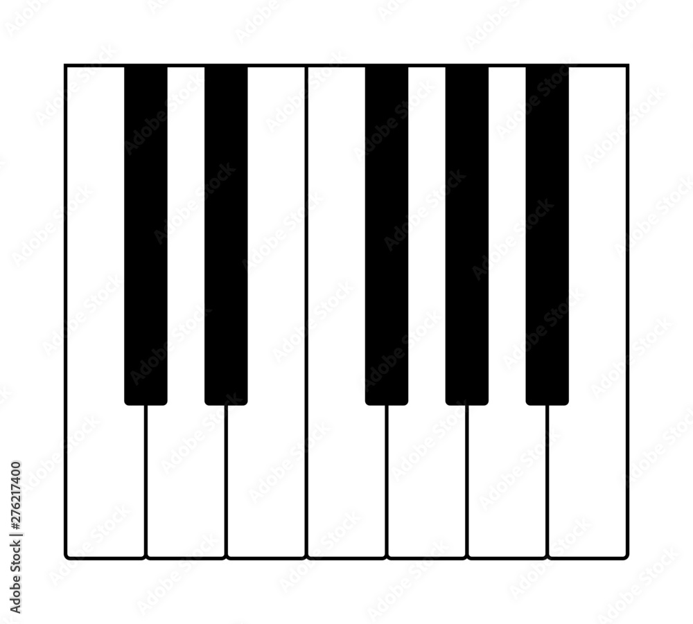 Poster one octave on a keyboard to play notes of the western musical scale. twelve keys of an instrument, s