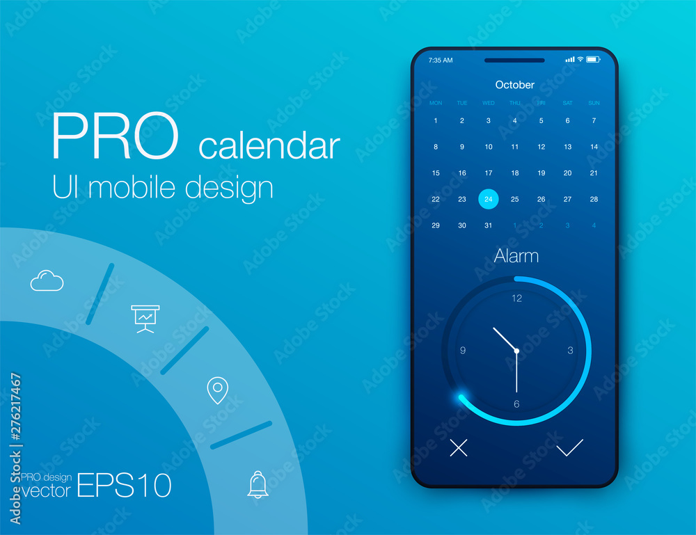 Poster fitness app. ui ux design. ui design concept with web elements