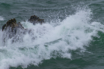 High surf and crashing waves on the Pacific Coast at Sea Ranch, California
