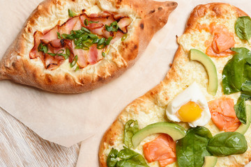 Traditional Georgian dishes, khachapuri.