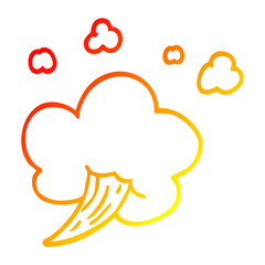 warm gradient line drawing cartoon gust of air