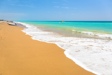 Beautiful beach scenery on Turkish Riviera near Side