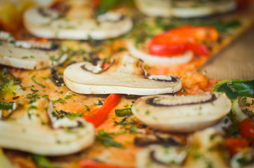 fresh italian pizza - close up view