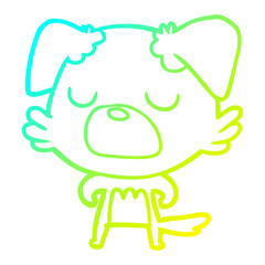 cold gradient line drawing cartoon dog