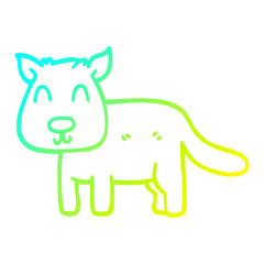 cold gradient line drawing cartoon calm dog