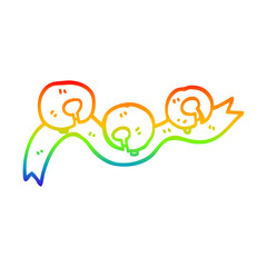 Fototapeta premium rainbow gradient line drawing cartoon xmas bells
