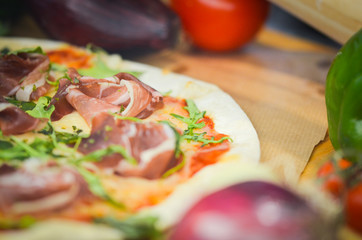 fresh italian pizza - close up view