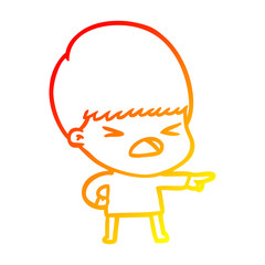 warm gradient line drawing cartoon stressed man