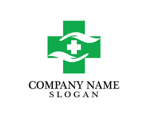 Hands hug in hospital icon design, healthcare and medical logo symbol vector