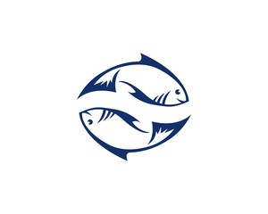 Fish logo illustration template icon design