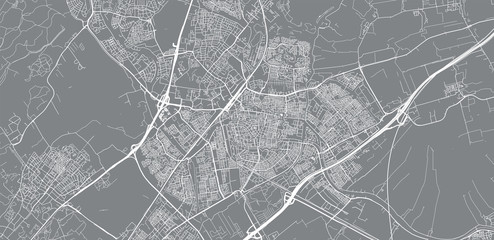 Urban vector city map of Leiden, The Netherlands