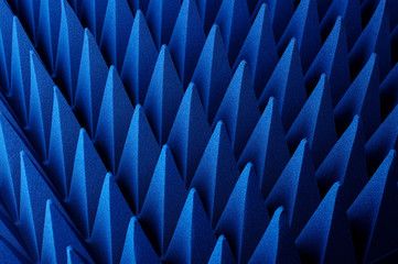 Hybrid pyramidal RF absorbers close up