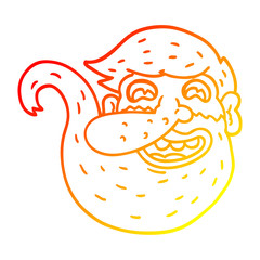 warm gradient line drawing cartoon man with ginger beard