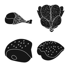 Vector design of restaurant and agriculture symbol. Collection of restaurant and raw stock symbol for web.