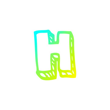 recommend clip art: cold gradient line drawing cartoon letter h