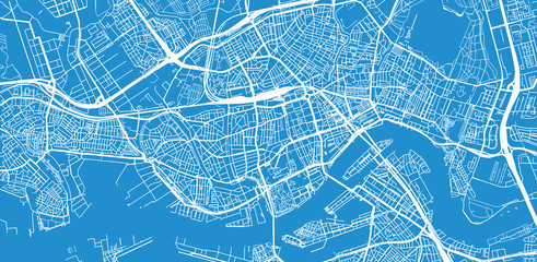 Urban vector city map of Rotterdam, The Netherlands