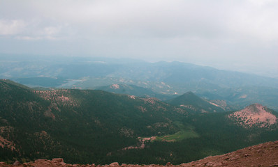 Mountain landscape with clouds on an summer or spring day