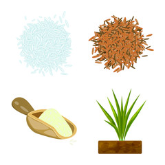 Vector design of food and organic icon. Collection of food and agricultural vector icon for stock.