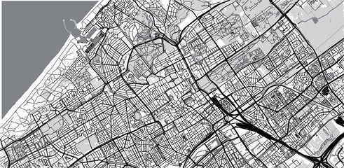 Urban vector city map of The Hague, The Netherlands