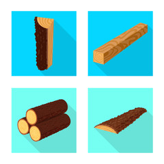 Vector illustration of material and nature icon. Set of material and raw stock vector illustration.
