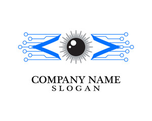Eye technology logo vector template