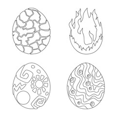 Vector illustration of dinosaur and magic logo. Set of dinosaur and fantasy stock symbol for web.