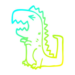 cold gradient line drawing cartoon roaring t rex