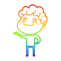 rainbow gradient line drawing cartoon friendly man