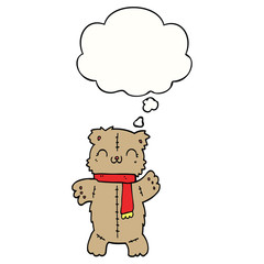cartoon teddy bear and thought bubble