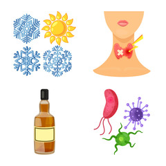 Isolated object of pain and dermatology icon. Set of pain and healthcare vector icon for stock.