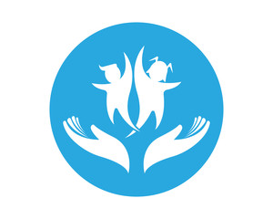 Obraz premium Child care logo design illustration