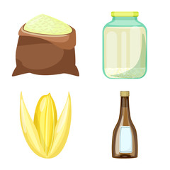 Vector design of food and organic symbol. Collection of food and agricultural stock symbol for web.