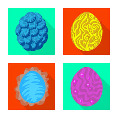 Vector illustration of story and big logo. Set of story and prehistoric stock symbol for web.