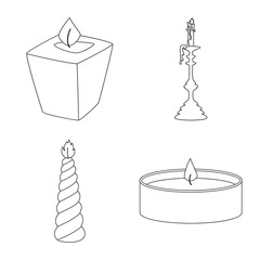 Vector design of source and ceremony icon. Set of source and fire vector icon for stock.