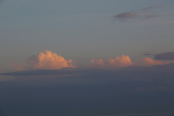 beautiful sunlight and cumulus clouds