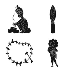 Vector design of sapiens and development symbol. Collection of sapiens and age stock vector illustration.