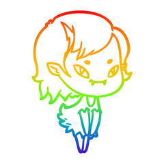 rainbow gradient line drawing cartoon friendly vampire girl