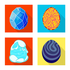 Vector illustration of story and big symbol. Set of story and prehistoric stock vector illustration.