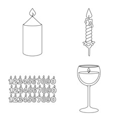 Vector design of source and ceremony symbol. Set of source and fire stock vector illustration.