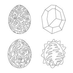 Isolated object of dinosaur and magic symbol. Set of dinosaur and fantasy stock symbol for web.