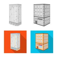 Vector design of construction and building logo. Collection of construction and estate stock vector illustration.