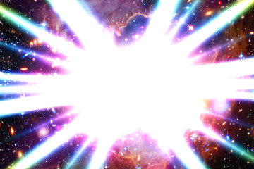 Star splash with beams in hyper jump. The elements of this image furnished by NASA.